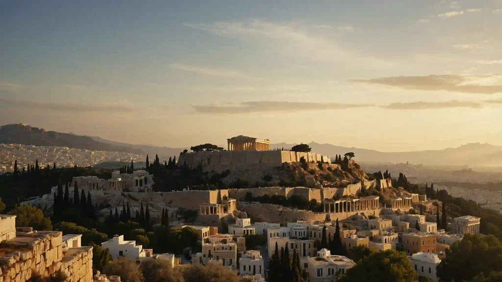 Gewohnheiten ändern-Das antike wunderschöne Athen am Abend. Ergebnis von Konsequenz, Fokus und Disziplin Gewohnheiten ändern-Das antike wunderschöne Athen am Abend. Ergebnis von Konsequenz, Fokus und Disziplin